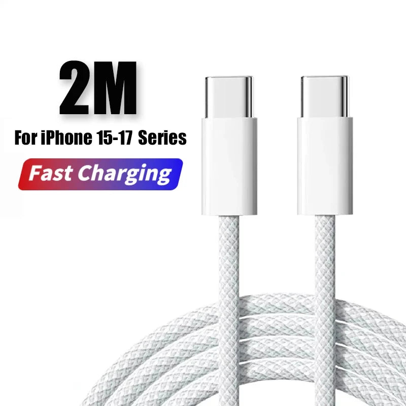 PD 40W Phone Fast Charger For iPhone 17 16 15 14 13 12 11 Pro Max 8 Plus iPad Fast Charging Type C Charge Cable USB C Data Line